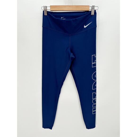 Nike Dri-fit Blue Power Victory Tight Leggings Just Do it Womens Size Small - Picture 1 of 8